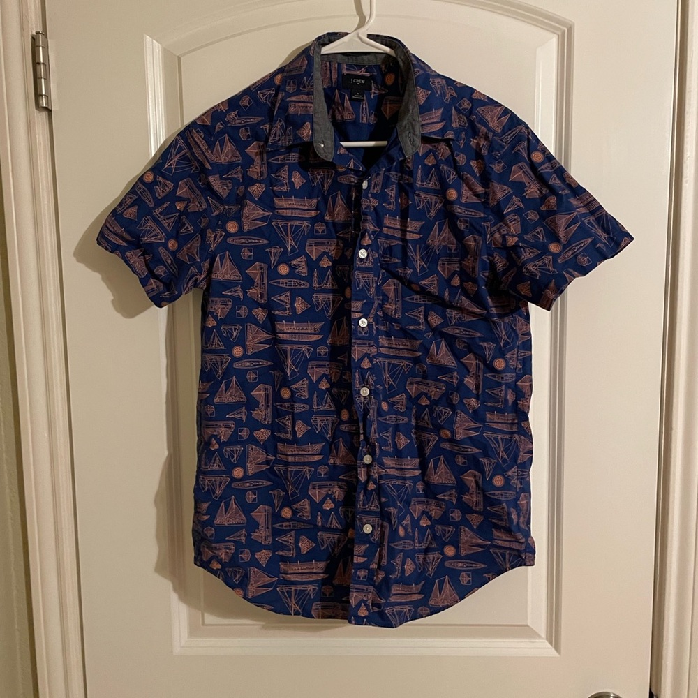J. Crew | Boat Pattern Men's Button Down Shirt